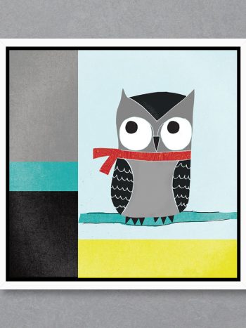 תמונה Owls III Blue Gray and Yellow