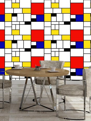 טפט Piet Mondrian Pattern 3