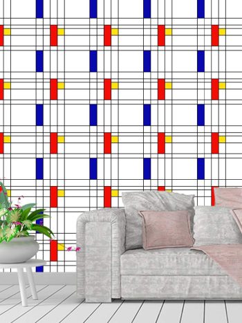 טפט Piet Mondrian Pattern 7