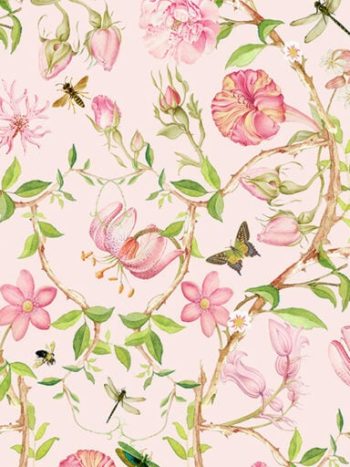 Pastel Antique Chinoiserie Garden Pink