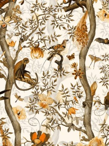 Vintage Birds and Monkeys Chinoiserie