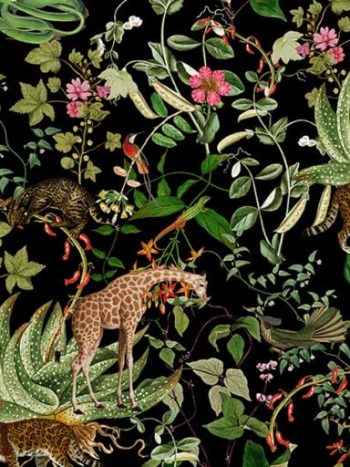 Vintage Wild Animals Jungle Night