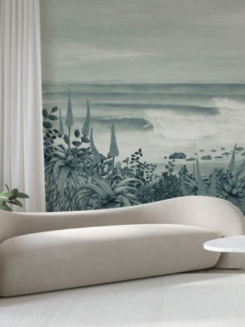 Summer Paradise Mural – Blue Grey