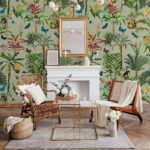 ⁦Monkeys and Butterflies in Jungle – Green⁩ – תמונה ⁦2⁩