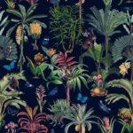 Monkeys and Butterflies in Jungle – Navy