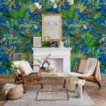⁦Peacocks and Petals – Blue⁩ – תמונה ⁦2⁩