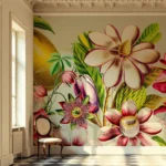 ⁦Vintage American Flowers Mural⁩ – תמונה ⁦2⁩