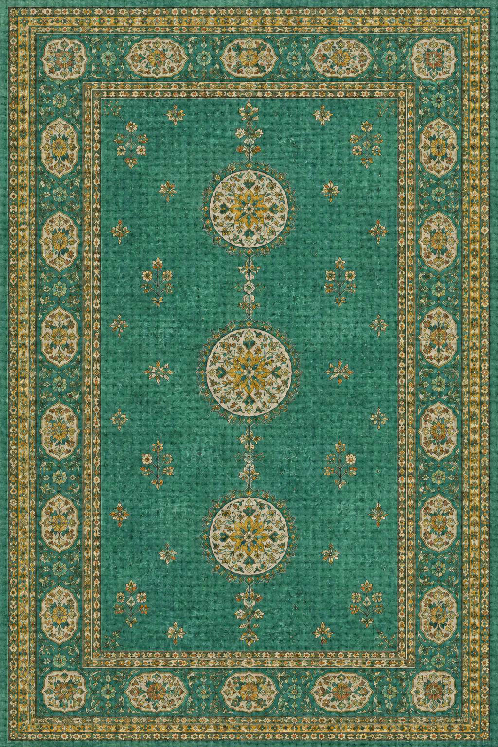 שטיח פי וי סי - פרסי אמרלד שלושה מדליונים