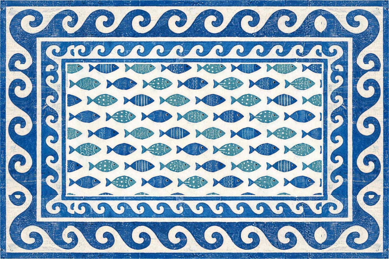 פלייסמט מלבני 30×45 בדוגמה דגים