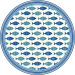 פלייסמט עגול קוטר 40 בדוגמה דגים