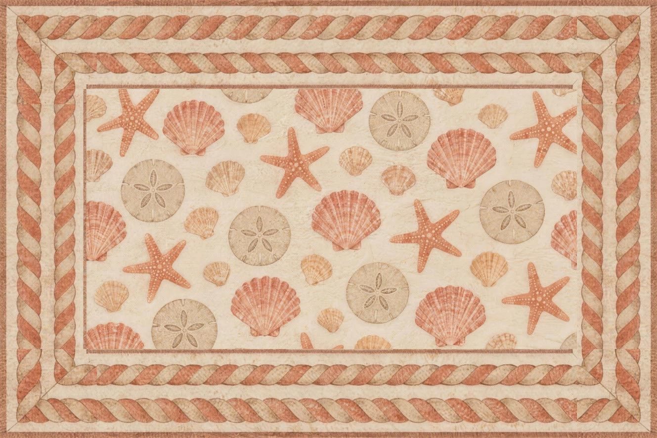 פלייסמט מלבני 30×45 בדוגמה צדפים